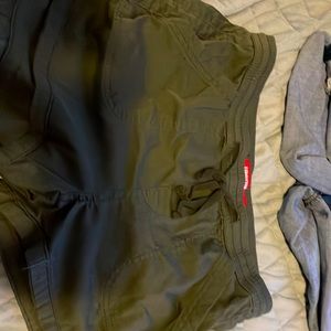 These are shorts of the color green and the brand is unionbay